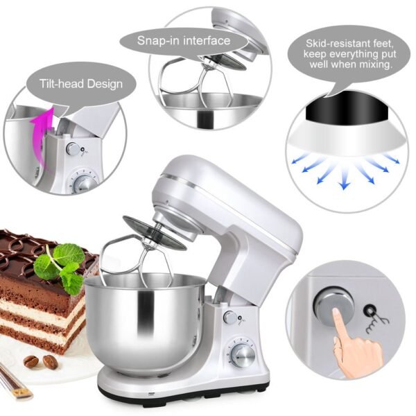 H90fdcff6c0394e92bc5b37da3f7d4eefH.jpg Kitchen Stand Mixer 5QT Bowl 220V Electric Food Mixer 6 Speeds Kitchen Mixer for Daily Use with Egg Whisk Dough Hook Flat Beater