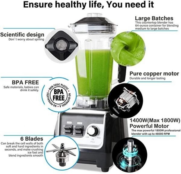 Hec70ad6c13b24473acc8125ee41f12fex.jpg Heavy Duty Blender Commercial High Quality Smoothie Maker Mixer Electric Table Blender Wall Breaking Machine Liquidificador