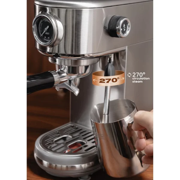 HiBREW 20Bar Semi Automatic Espresso Coffee Machine Temperature Adjustable Cold/Hot Super Slim Coffee Maker Cappuccino H10B