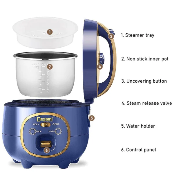 sg-11134201-7rdvg-lxwc0p9kh00w68.webp DESSINI ITALY 1.8L Electric Rice Cooker Non Stick Aluminium Inner Pot with Steamer Pengukus Periuk Nasi Elektrik